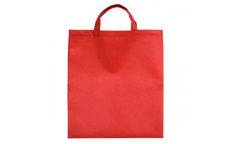 Torba na zakupy Non Woven krótkie uszy, czerwony