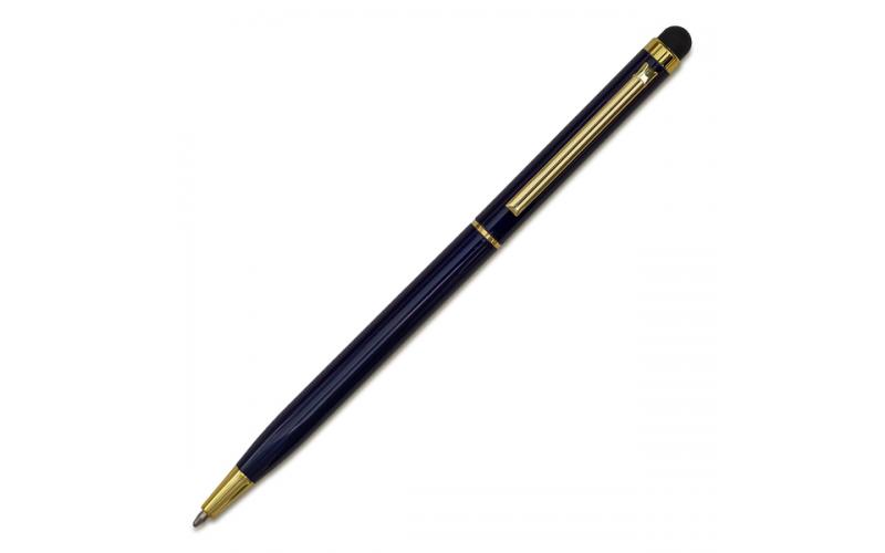 Długopis aluminiowy Touch Tip Gold, granatowy