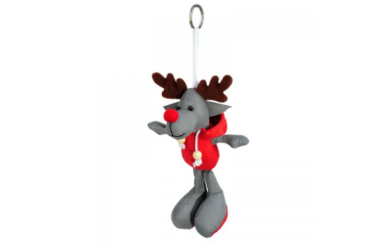 Brelok odblaskowy Reindeer, szary/czerwony