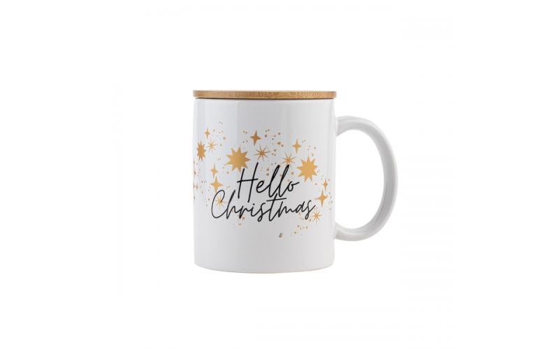 Kubek ceramiczny "Hello Christmas", biały