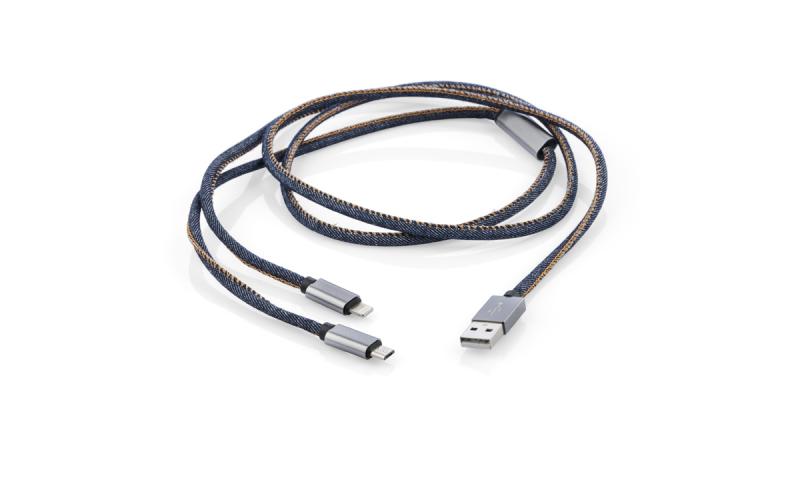 Kabel USB 2 w 1 JEANS