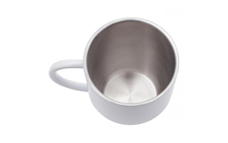 Kubek stalowy z powłoką sublimacyjną Alis 350 ml , biały