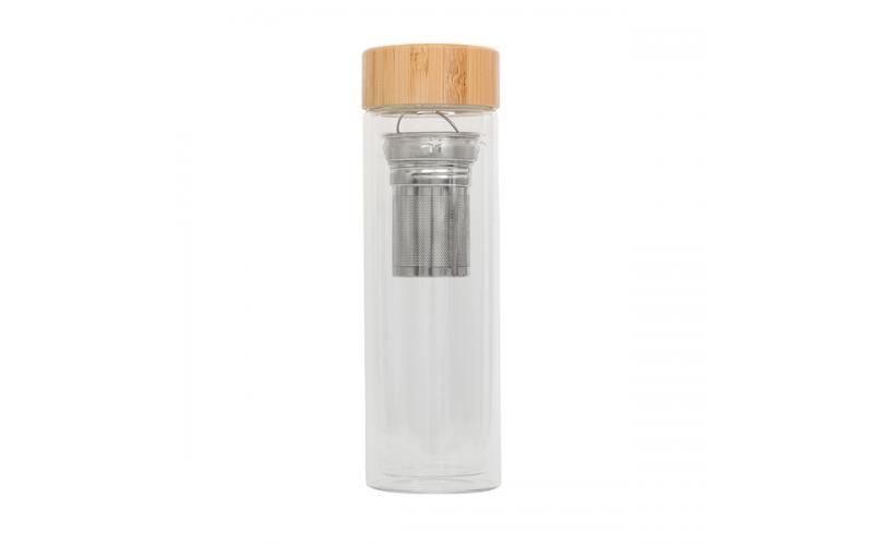 Szklana butelka z zaparzaczem Celle 420 ml, transparentny