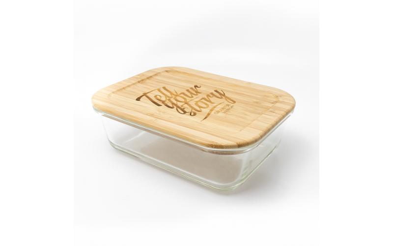Lunch box Glasial 1000 ml, brązowy/transparentny