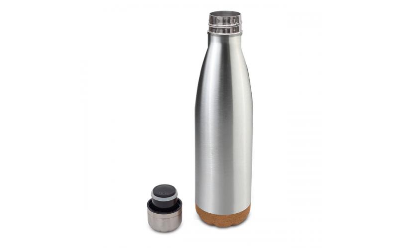 Butelka próżniowa z korkowym spodem Jowi 500 ml, srebrny