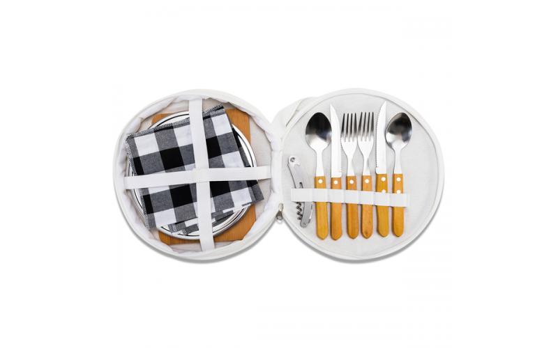 Zestaw piknikowy w etui Alvaro, biały