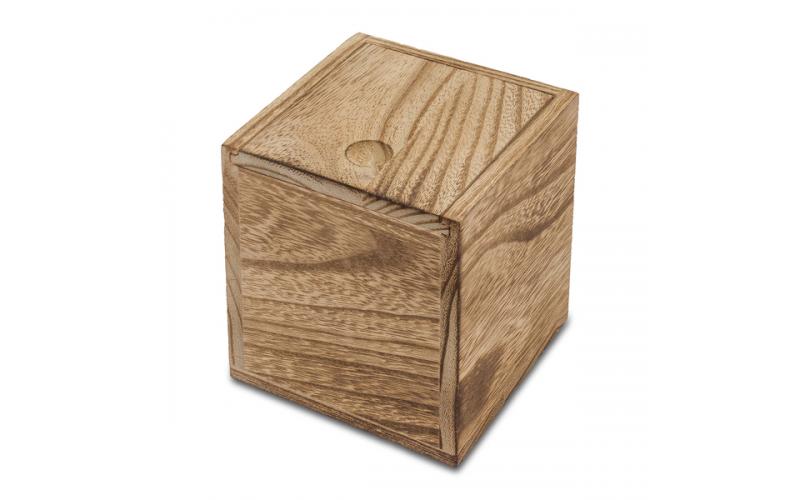 Świeca w drewnianym pudełku Silia, brązowy