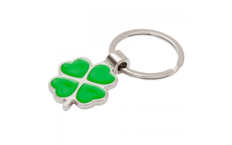 Brelok Clover Luck, zielony/srebrny