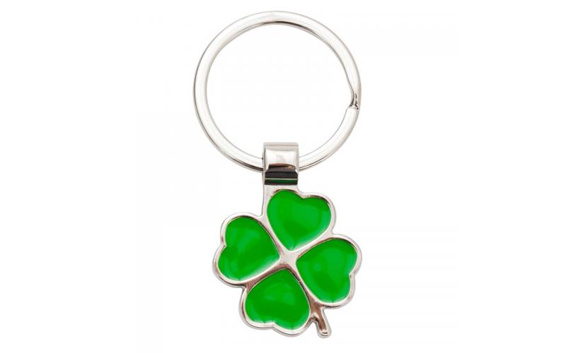 Brelok Clover Luck, zielony/srebrny