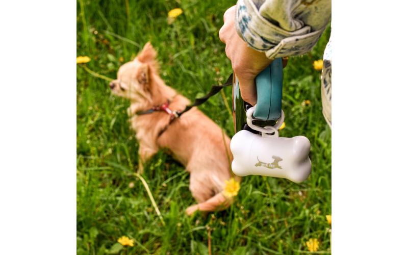 Pojemniczek z woreczkami Neat Dog, biały