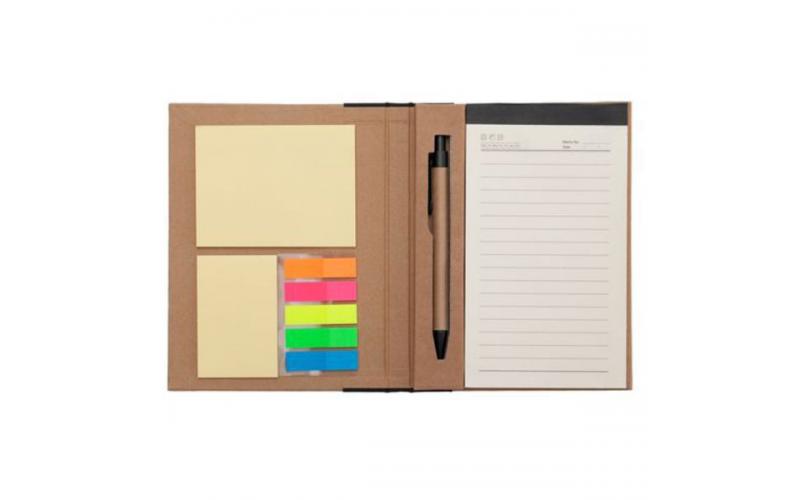 Notes memo 100x180/70k linia Kraft Paper, czarny/beżowy