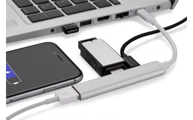 Rozdzielacz HUB USB z kablem typ C - ROSKO